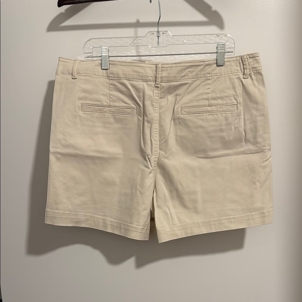 LOFT Tan Washed Twill Shorts - Picture 3 of 4